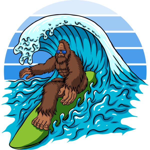 Bigfoot surfing the waves Thumbnail