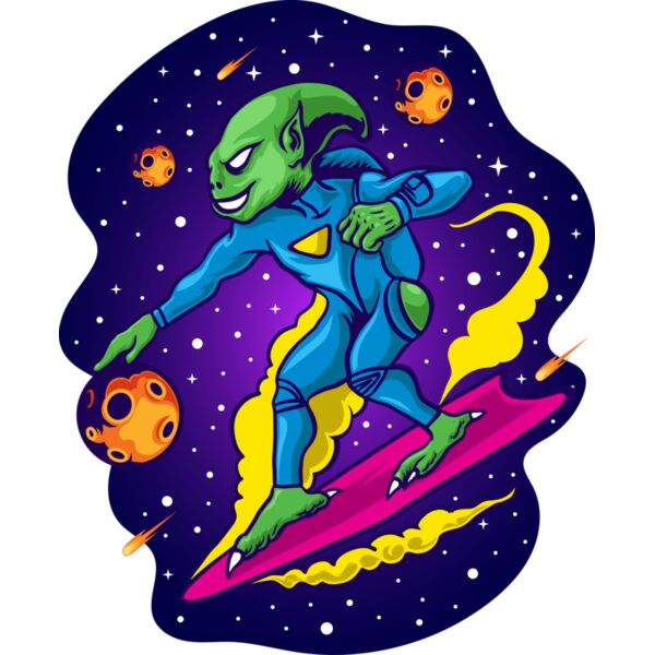 Alien surfing in space Thumbnail