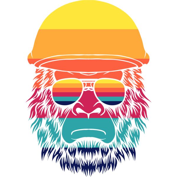 Bigfoot cool wearing a helmet 2 Thumbnail