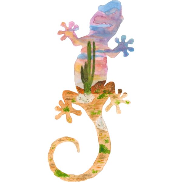 Gecko Silhouette   Mojave Desert California  1  Thumbnail