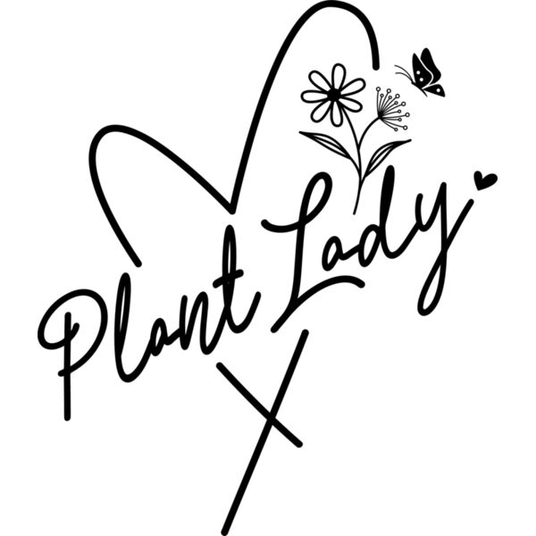 Plant Lady heart Black Thumbnail